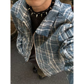 Threebooy Casual Hem Lapel Loose Oversize Long Sleeve Streetwear Tops Washed Vintage Casual Shirt For Men